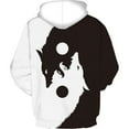 thumbnail image 2 of Men's Cool Wolf Graphic Hoodie Animal Fashion Long Sleeve Sweatshirt with Pocket, 2 of 2