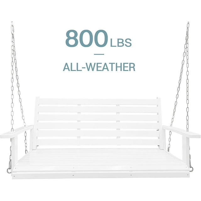 Wooden Porch Swing 2-Seater, Ergonomic Seat, Bench Swing for Outdoor ...