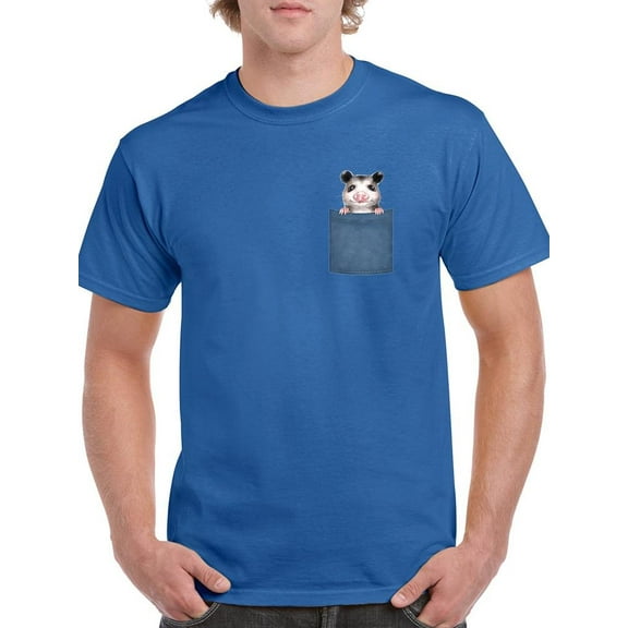 Cute Opossum On Pocket T-Shirt Men -Image by Shutterstock, Male 3X-Large