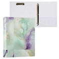 thumbnail image 4 of ALAZA Green with Purple Marble Hardcover 3 Ring Binder 1.5" Round Rings Interior Pockets Binders Organizer 2 Pack, 4 of 9