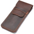 thumbnail image 2 of Leather Pen Case Holder Handmade Fountain Cover Large Brown, 2 of 4