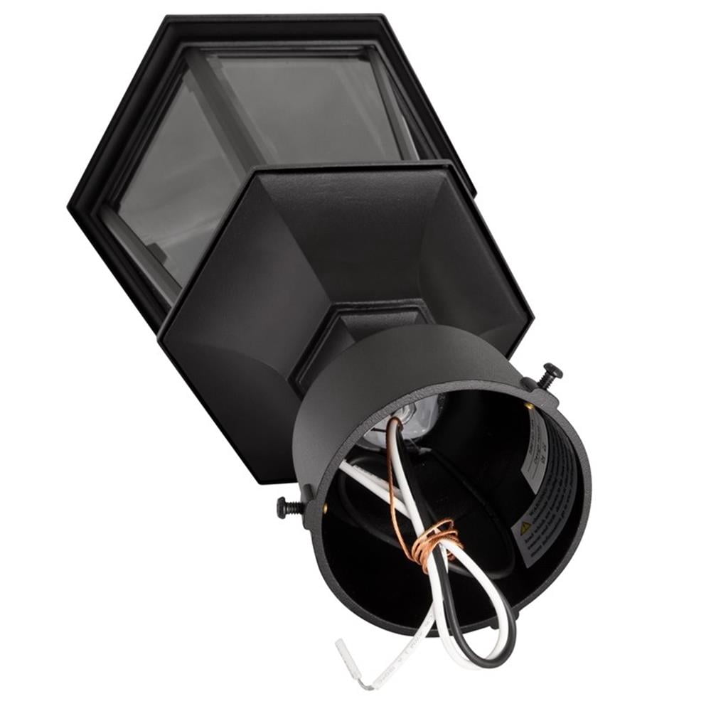 Pemberly Row Oak Creek Outdoor Aluminum Light and Lamp Post in Black