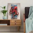 thumbnail image 5 of Red Octopus Canvas Wall Art，Ocean Creature Decor for Living Room Bedroom Dining Room Bathroom, 5 of 8