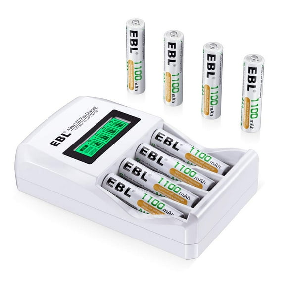 Baterías recargables EBL 907 AAA 1100mAh, 8 paquetes con cargador