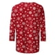 thumbnail image 4 of Fiudx Liquidación de Ahorros de Verano Camiseta de Manga 3/4 con Cuello Redondo y Estampado Navideño para Mujer, Jersey con Cuello Redondo, Top/Camisa de Manga Larga con Cuello Redondo, 4 of 5