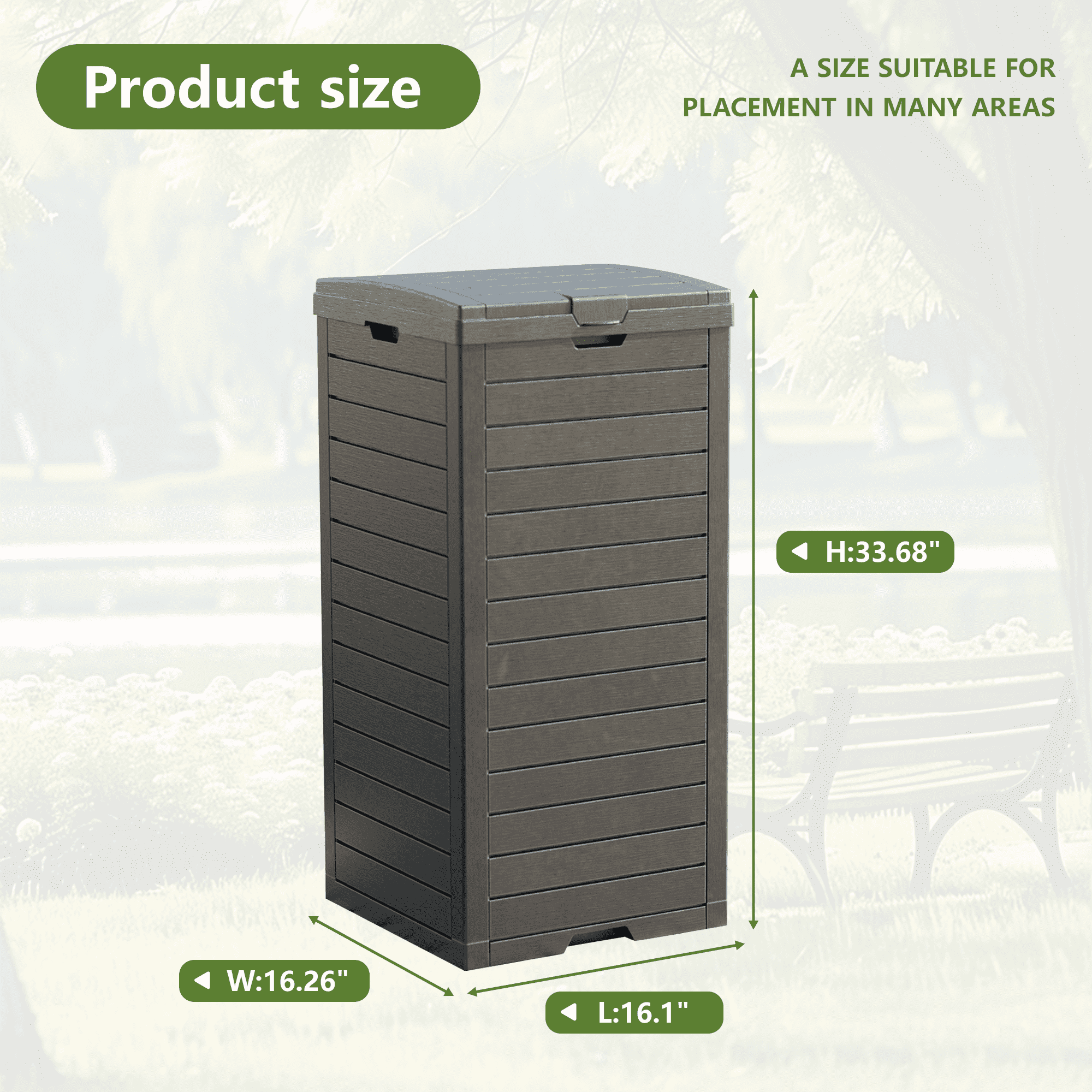 MAYEERTY 31 Gallon Outdoor Deck Box, Large Capacity Storage Box for Patio Furniture Cushions, Pillow with Wheels, Black