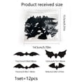 thumbnail image 3 of 2026 Halloween Indoor Decorations 12PC Halloween Bats Decoration For Home Decor DIY Wall Decal Bathroom Indoor Hallowmas Party Supplies 4 Different Sizes Realistic PVC Scary Black Sticker, 3 of 9