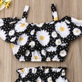 thumbnail image 3 of 2Pcs Summer Kids Toddler Baby Girls Off Shoulder Ruffles Shirt Crop Tops Floral Short Pants Outfits Clothes 1-6Years, 3 of 6