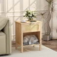 thumbnail image 3 of Small Rattan Nightstand, Boho Bedside Table,End Table with Drawer, Rattan Furniture,Rattan Nightstand with Boho Desk for Living Room,Bedroom,Small Space Natural, 3 of 8