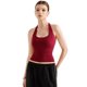 thumbnail image 3 of Camiseta sin mangas SUUKSESS para mujer, con doble forro, sin espalda, color rojo vino, 3 of 6