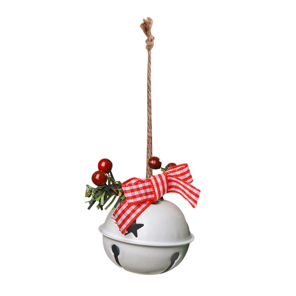 Green Holiday Iron Bell Ornament Metal Construction For Christmas Decor