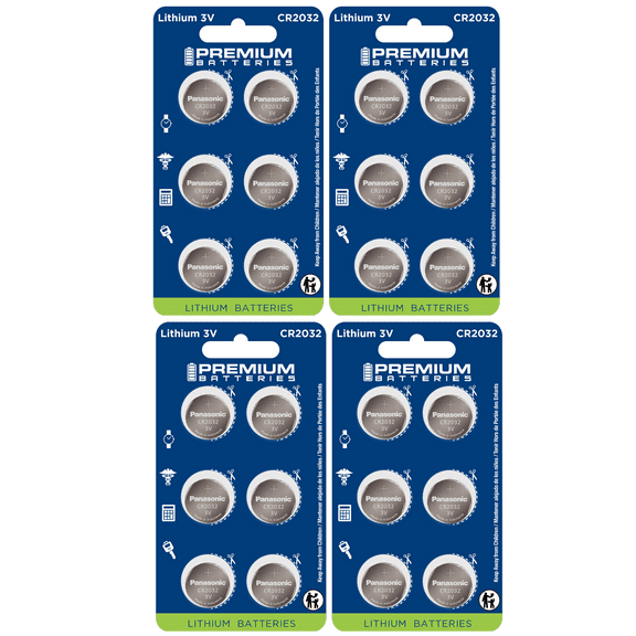 Premium Batteries CR2032 Lithium Coin Cell (24 Pack)
