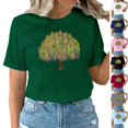 thumbnail image 3 of Outfmvch Chemises mardi gras pour Femmes Tenue mardi gras pour Femmes Chemises mardi gras pour Femmes Chemise mardi gras Manches Courtes Imprimée Col Rond Mode Décontractée Été T-Shirt Vert TG, 3 of 4