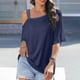 thumbnail image 2 of Camiseta de Manga Corta Sexy de Moda 2024, Camiseta Casual de Manga Corta, 95% Poliéster 5% Blusa de Spandex para Mujeres, Top de Verano de Lavado de Manos, 2 of 7