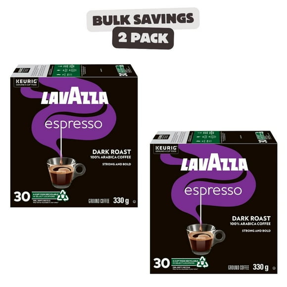 2 x Lavazza Espresso Dark Roast K-Cup Coffee Pods, 30 Count For Keurig Coffee Makers