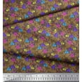 thumbnail image 2 of Soimoi Cotton Voile Fabric Leaves & Bell Floral Print Sewing Fabric Yard 42 Inch Wide, 2 of 3