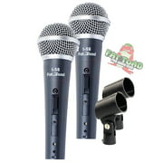 Dynamic Vocal Microphones with Clips (2 Pack) FAT TOAD Cardioid Handheld, Unidirectional Mic Singing Wired Microphone for Music Instrument, Stage Performances & Home Studio Recording or DJ Karaoke