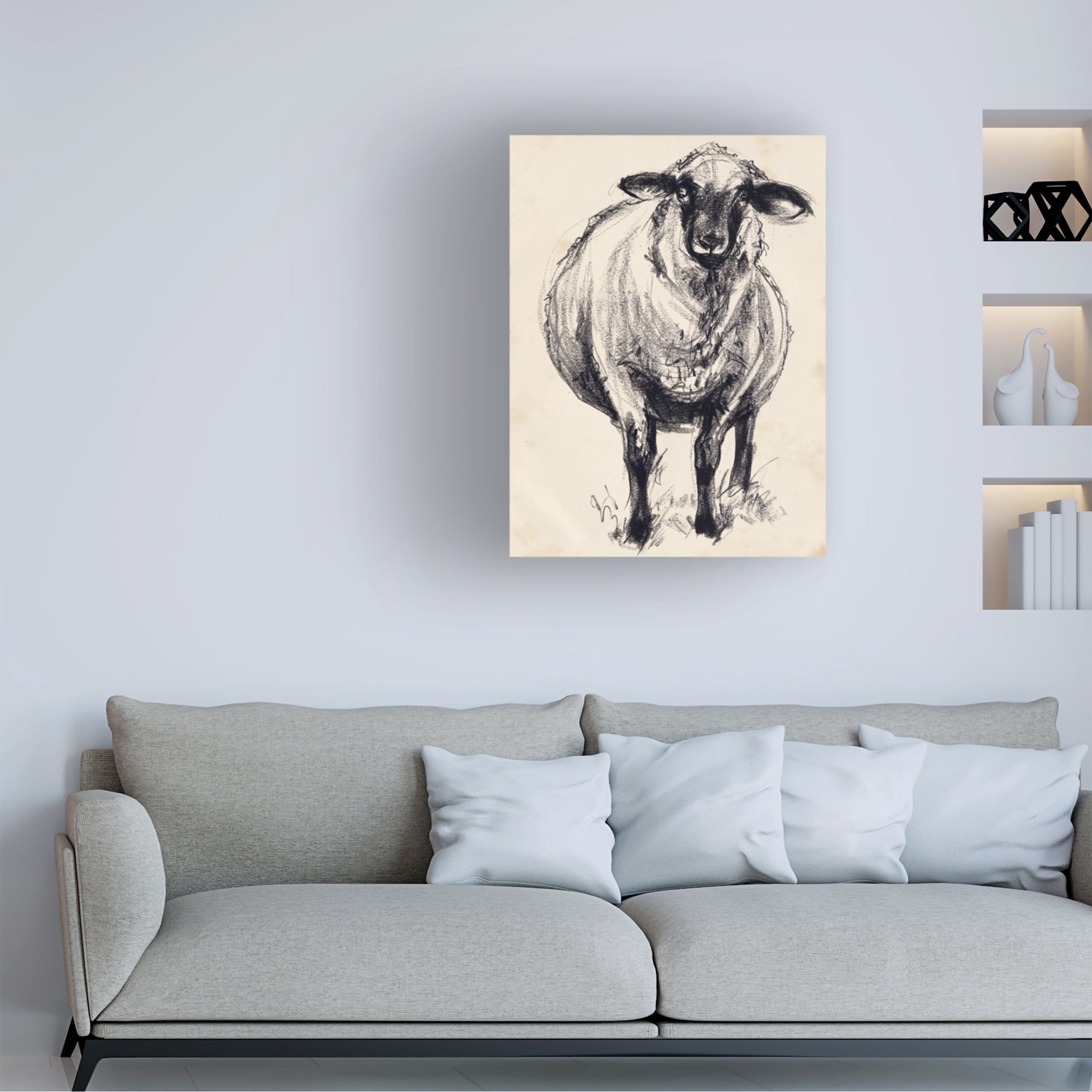 Jennifer Paxton Parker 'Charcoal Sheep II' Canvas Art