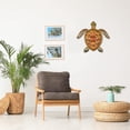 thumbnail image 5 of Decoración de pared de tortuga de metal, arte de pared de tortuga para el hogar, dormitorio, sala de estar, oficina, vallas de jardín, acuario, decoración de pared de océano, verde naranja, 5 of 5