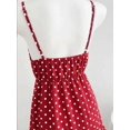 thumbnail image 5 of Red Polka Dot Ruffle Hem Tie-Front Spaghetti Strap Cami Mini Dress, 5 of 6