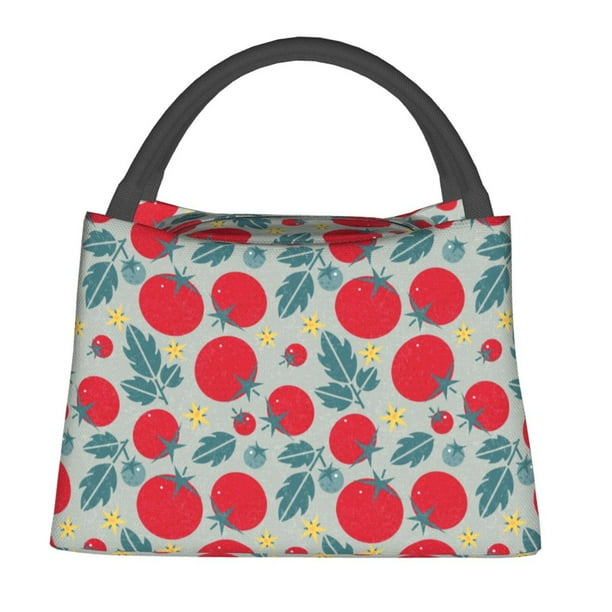 Fotbe Tomato Bolsa Térmica Portátil con Estampado, Bolsa de Entrega de Alimentos Aislada, Bolsa Reutilizable de Gran Capacidad para Comidas y Supermercado