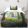 thumbnail image 3 of Medieval Castle Fortress Bedding Set D Pattern Print Duvet Cover Zipper Closure With Pillowcases Microfiber For Adults And Children Single Pieces 135*, 3 of 5