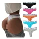 thumbnail image 1 of Tangas De Algodón Con Letras Para Mujer, Paquete De 5 Uds., 1 of 8