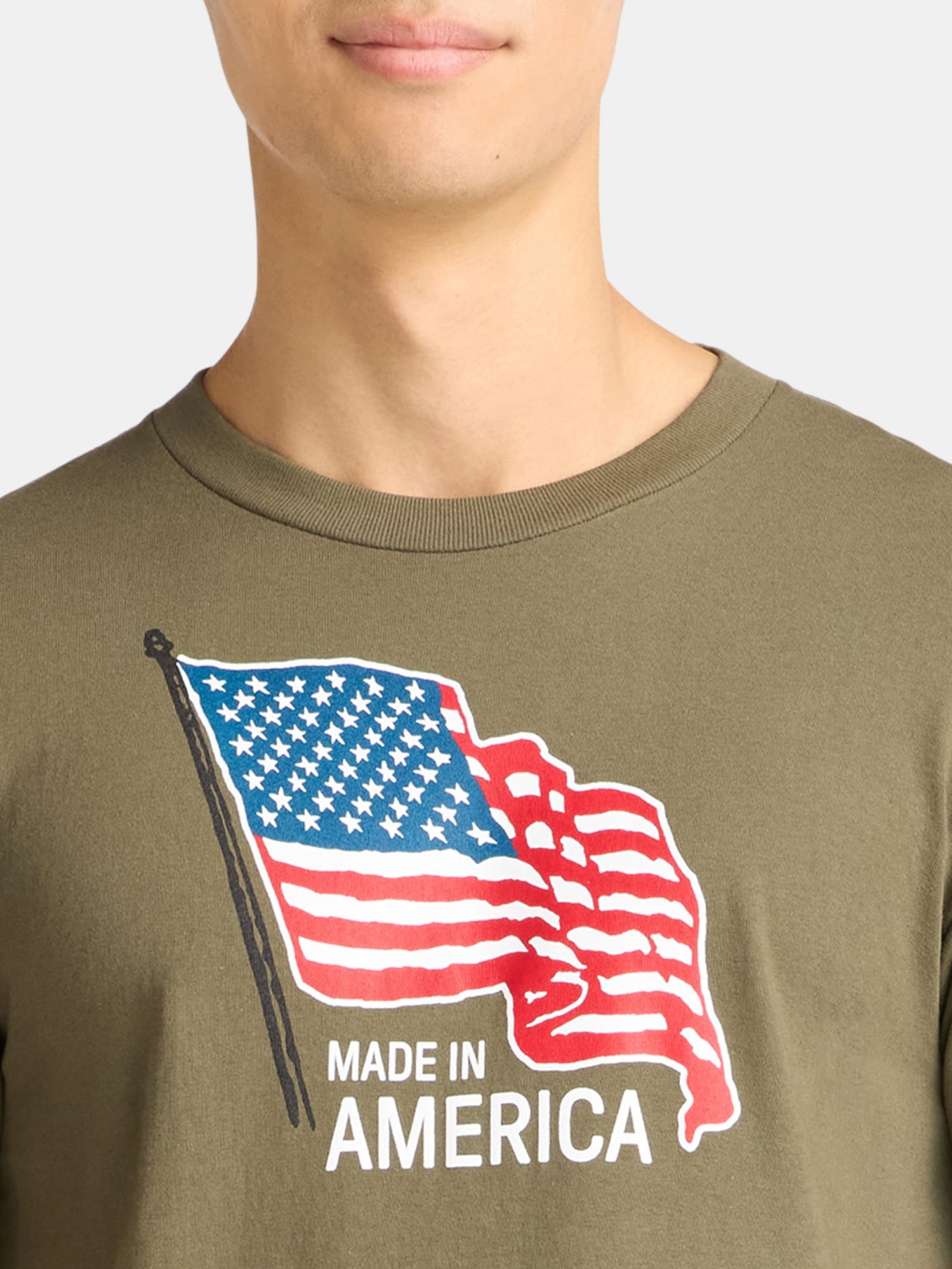 American Giant Unisex Patriotic USA Flag Cotton Tee Shirt, Men's Sizes XS-3XL