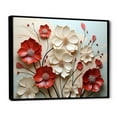 thumbnail image 2 of Designart art Mural Encadré avec Fleurs, art Mural Encadré avec Fleurs, Double Étreinte de Fleurs Cramoisies Rouges et Blanches, Très Grand art Mural Encadré Noir, Cadre Noir 20x12 Pouces, 2 of 5