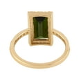 thumbnail image 3 of KIRAN FINE JEWEL Baguette Green Tourmaline CZ Diamond Cocktail Band Ring Yellow Gold Plated 925 Silver Wedding Gemstone Statement Jewelry, 3 of 5