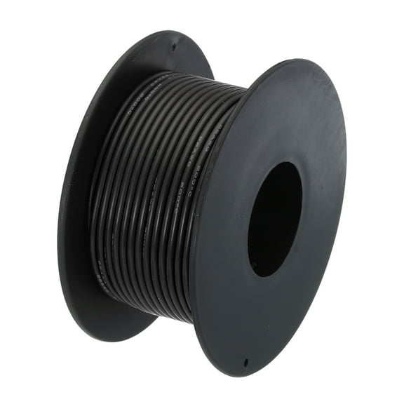 Uxcell 22 Gauge Silicone Wire 22AWG Electrical Wire Stranded Tinned Copper High Temp Hookup Spool 49.2ft Black