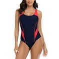 thumbnail image 2 of Fimkaul Women's One Piece Swimsuits Tummy Control Athletic Swimwear Scalloped Round Neck Low Back Adjustable Straps Bathing Suits, 2 of 6