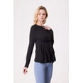thumbnail image 4 of DOPI Women's Maternity Shirts Casual Long Sleeve Tie Front Ribbed Knit Pregnancy Tee Top, 4 of 6