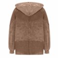 thumbnail image 3 of Fall Winter Fashion Long Sleeve Jackets for Women Casual Patchwork Full Zipper Drawstring Hooded Sweatshirt Coat(Brown,S), 3 of 4