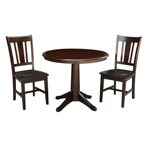 36" Round Pedestal Dining Table - Mocha