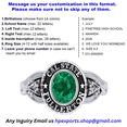 thumbnail image 2 of Custom Cal State Fullerton Ring Personalized Academic Design Inside Engraving Green Oval Stone Clear Accents 925 Sterling Silver, 2 of 2
