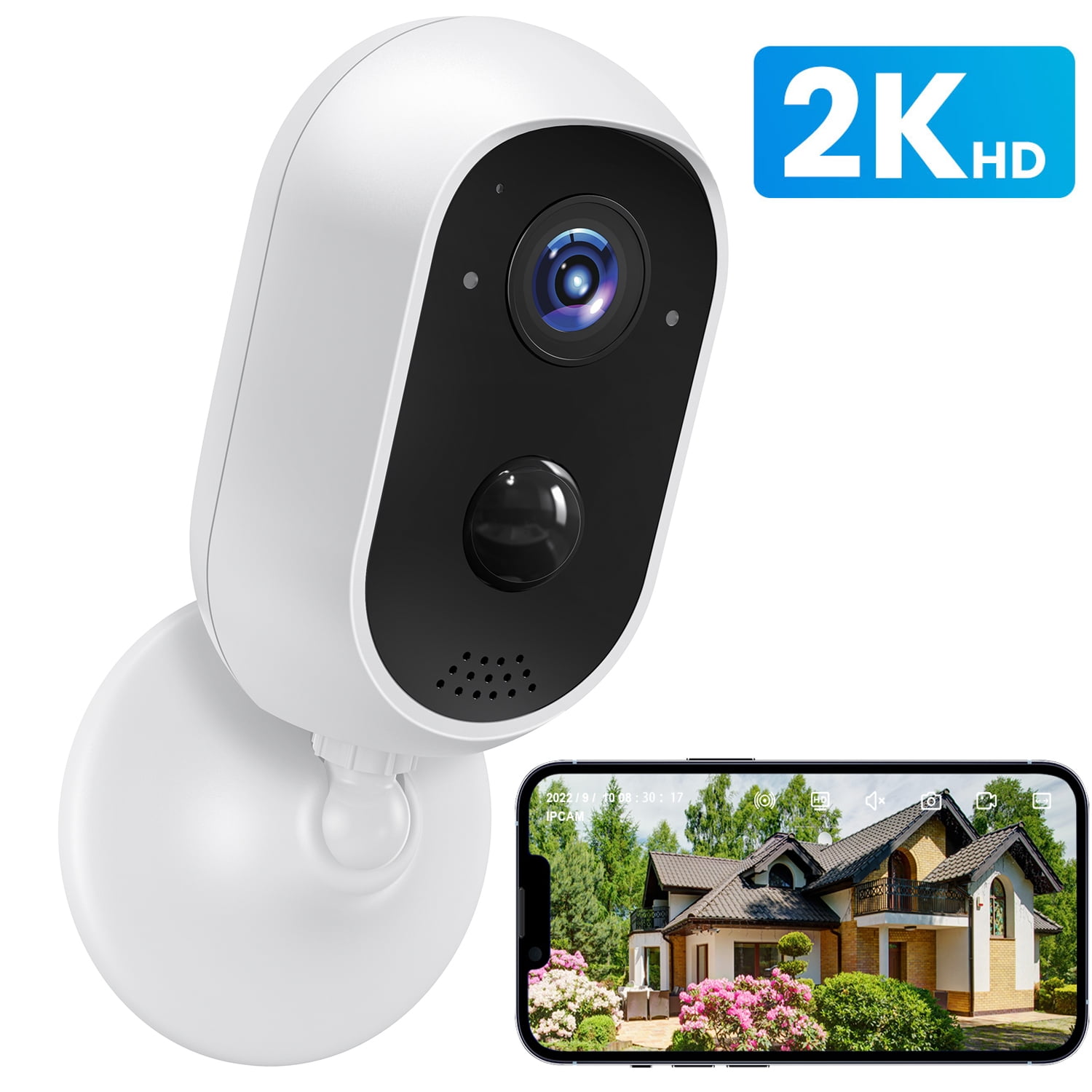 Geeni Lookout 2K Smart Outdoor Security Camera - Weatherproof With Auto-Tracking & Color Night Vision