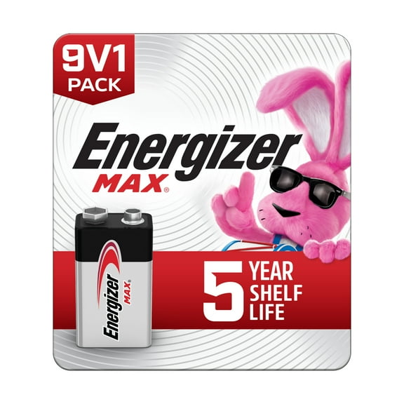 Energizer MAX 9V Batteries (1 Pack), 9 Volt Alkaline Batteries