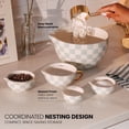 thumbnail image 5 of Thyme & Table 5-Piece Ceramic Mixing Bowl and Measuring Set - Mint Checkered, 5 of 15