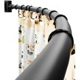 thumbnail image 1 of 36-87 Inches Curved Shower Curtain Rod, Adjustable Splicing Shower Curtain Rod, Rustproof Curved Shower Rods, Round Shower Rod for Bathroom, Bathtub, Stall, Need to Drill,Black, 1 of 9