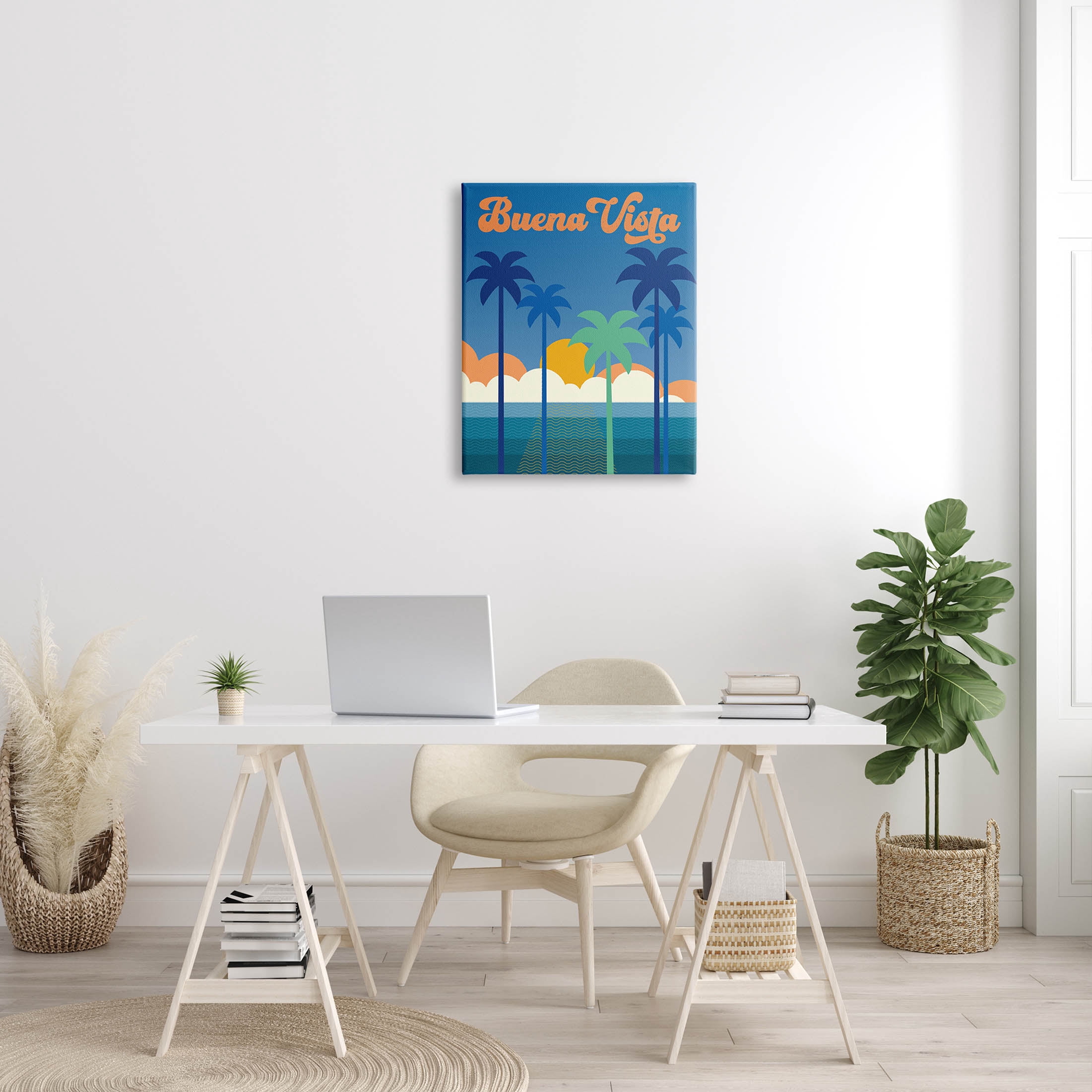 Stupell Industries Buena Vista Tropical Palms Scene Graphic Art Gallery Wrapped Canvas Print Wall Art, Design by Wild Apple Portfolio