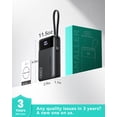 thumbnail image 4 of INIU 20,000 mAh Portable Power Bank with Built-in Cables, 45W Fast Portable Charger with USB-C, Battery Pack with LED Display Compatible with iPhone and Android Phone,Hiking,Travel Essentials,Black, 4 of 9