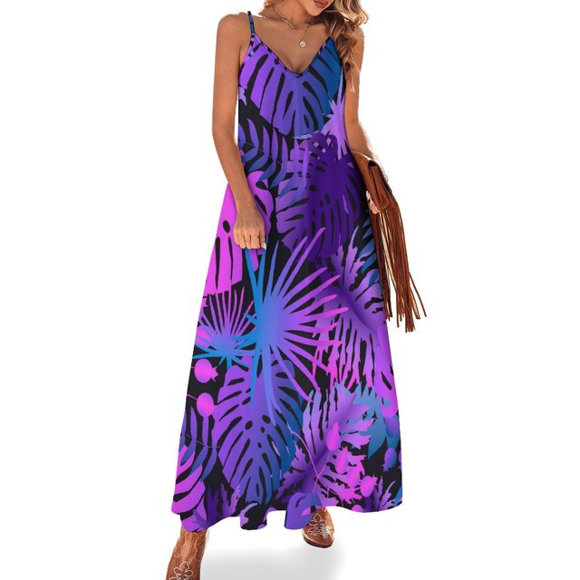 Vestido de hojas verdes con piñas de Navidad, vestido largo sexy con tirantes, estilo callejero, vestidos largos informales, vestidos de primavera con cuello en V y gran tamaño