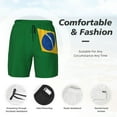 thumbnail image 3 of Mens Brazil Flag 2 in 1 Quick Dry Swim Trunks with Compression Liner Beach Shorts, 3 of 6
