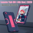 thumbnail image 4 of Dteck Case for Lenovo Tab M8 4th Generation 8.0-inch TB-300FU/TB-300XU,Shockproof 3-Layer Protection Armor Kids Friendly Case Heavy Duty Protective Kickstand Cover, Navy+Rose, 4 of 10