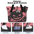 thumbnail image 2 of Tote Bag for Women - Halloween Pink Spooky Pumpkins and Bats Shoulder Bag - Large Utility Work Duffle Bag with Zipper Handbag for Travel, Work, Sprots, 2 of 5