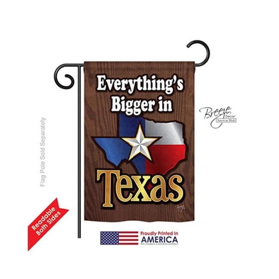 Breeze Decor 58067 States Texas 2-Sided Impression Garden Flag - 13 x 18.5 in.