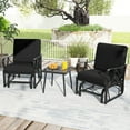 thumbnail image 2 of Gymax 2PCS Patio Glider Chair Single Outdoor Rocking Chair w/ Seat & Back Cushions Black, 2 of 10