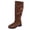 Brown, variant on Viluyesy Knee High Boots for Women Fashion Block Heel Round Toe Faux Suede Slouchy Chunky Sole Casual Shoes Black Size 7.5
