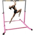 thumbnail image 5 of Enhance gymnastics skills with our 3-5FT height adjustable kip bar! Professional-grade, curved legs, cushioned high bar, 300 lbs capacity. Perfect for juniors. Get yours in Pink!, 5 of 5